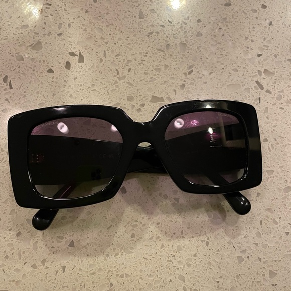 CHANEL Acetate Pearl Rectangle Sunglasses - Picture 2 of 10